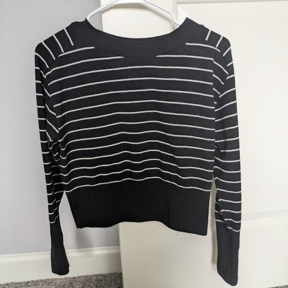 Philosophy womens black striped lightweight long sleeve sweater size S - Picture 1 of 3